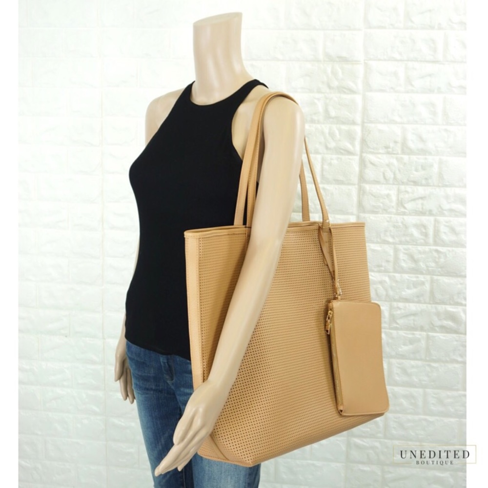NWT - Perforated Vegan Leather Tote - Picture 4 of 7